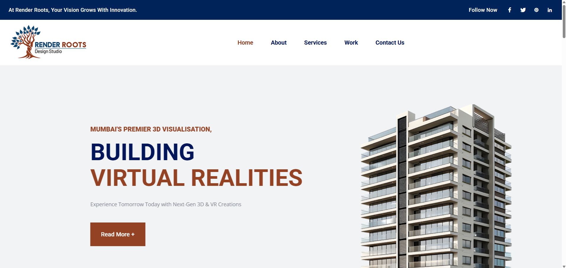 Render Root website screenshot